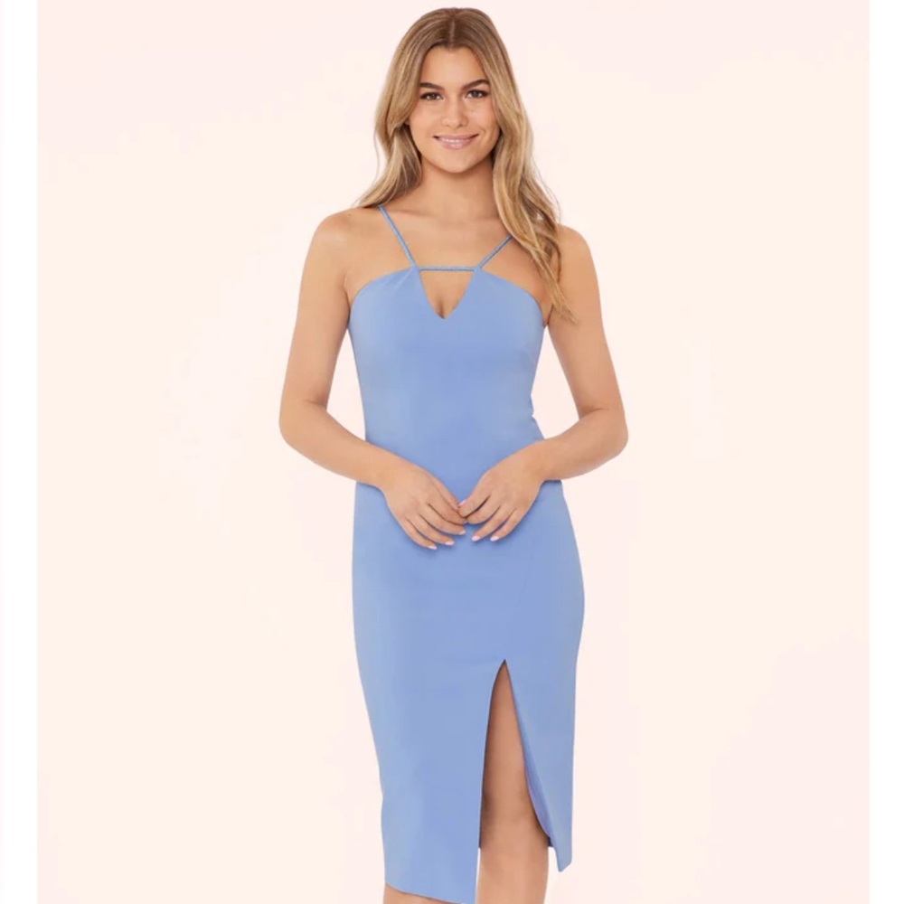 LIKELY Illy Midi Wedding Guest Dress (6) New with Tag - Lilac/Periwinkle Color